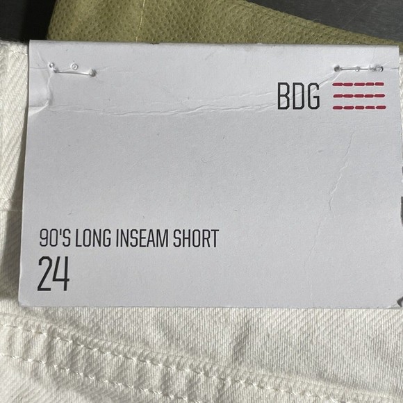 Urban Outfitters BDG Size 24 90s Denim Shorts Cream High Rise Cotton Button Fly - Picture 6 of 11